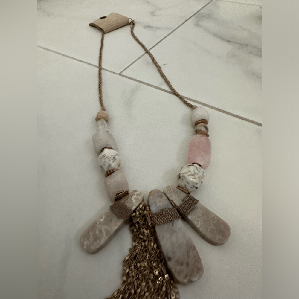 Anthropologie Necklace (Blush Pink & Cream Tones)